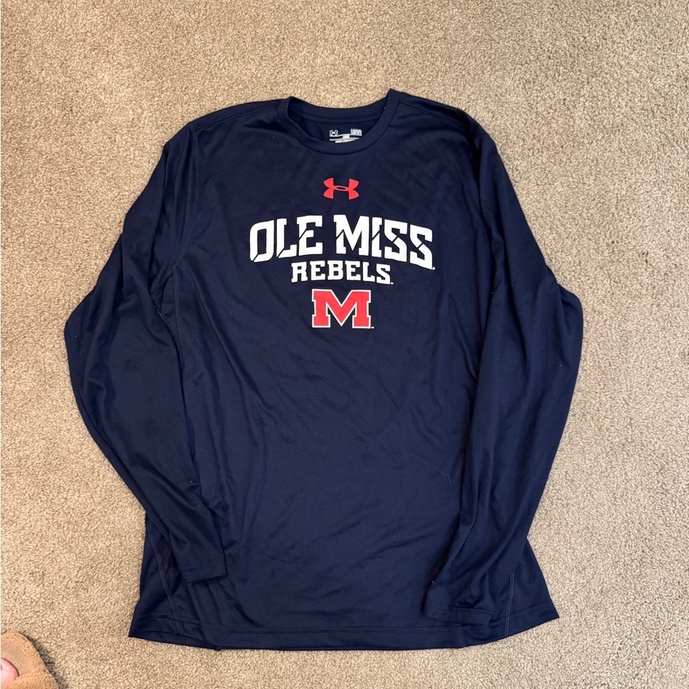 Under Armour Men's Navy Ole Miss Rebels Shirt Long Sleeve